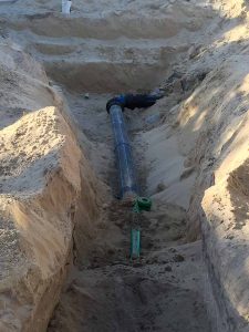 Groundforce Civil excavation and installation of poly pipe.